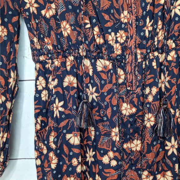 Ulla Johnson Delphine Floral Ruffle Jumpsuit Navy Blue Multi Women's Size 4 - Picture 7 of 12